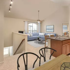 Second floor living room and kitchen of two bedroom floor plan at Camden Shadow Brook