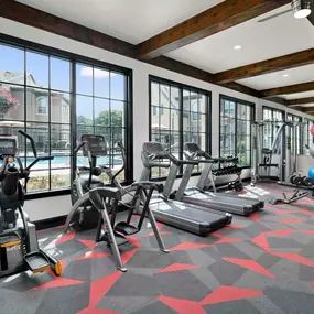 One of two 24-hour fitness centers at Camden Shadow Brook apartments in Austin, TX