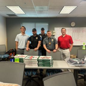 We took piza to our local police station! At Dylan Carter State Farm, we love supporting the men and women who work hard to keep our community safe!