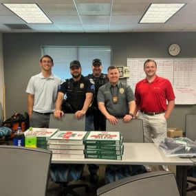 We took piza to our local police station! At Dylan Carter State Farm, we love supporting the men and women who work hard to keep our community safe!