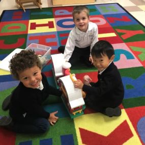 Students enjoy playing together while building friendships at Ave Maria Academy!