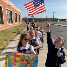 Here at Ave Maria Academy, we teach our students to have respect for the country we live in. Here are our students saying the pledge of allegiance!