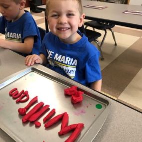 Young children even learn how to spell their names out when at Ave Maria Academy!