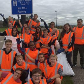 Adopt a highway teaches our students to care for and respect our environment and cities! Call us today to find out what else we are doing in our community!