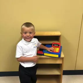 Playtime at Ave Maria Academy allows each student to play with toys and each other as a class!