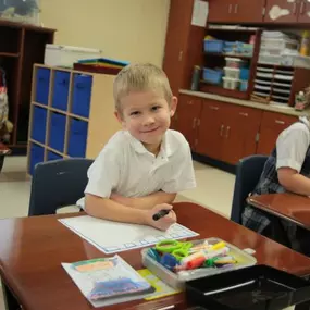 At Ave Maria Academy, we have young children practice coloring because it helps develop a lot of other helpful skills in life.