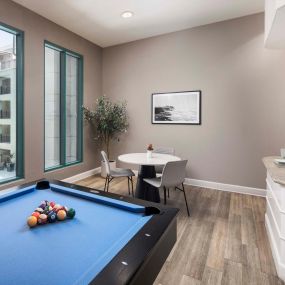 camden tuscany apartments san diego ca resident lounge with billiards and kitchenette