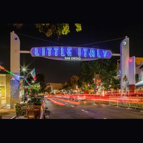 Neighborhood little italy at night