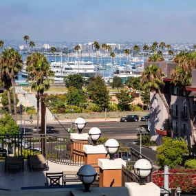 View from balcony towards boats