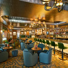 Inspired by the spirit and sophistication of the roaring thirties, the bar's playful, eye-catching atmosphere is simply a delight.