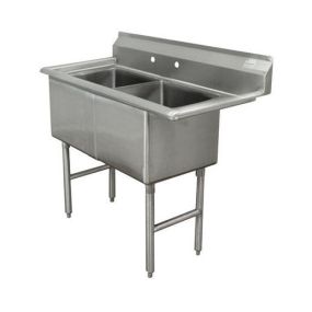 2 compartment stainless steel sink