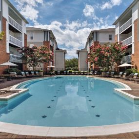 Resort style pool nightime