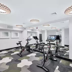 Cycling Studio with Peloton Bikes at Camden Fair Lakes in Fairfax, Virginia