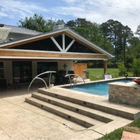 new pool construction with patio cover