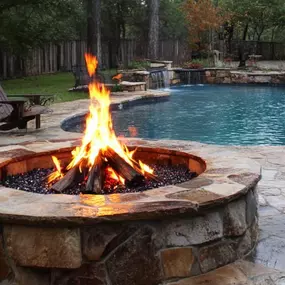 a Fire Pit poolside