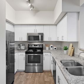 Townhome kitchen at Camden Holly Springs Apartments in Houston, TX