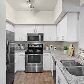 Townhome kitchen at Camden Holly Springs Apartments in Houston, TX