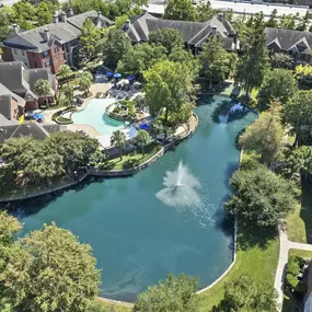 Aerial view of Camden Holly Springs Apartments and Townhomes in Houston, Tx