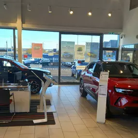 Cars Inside Vauxhall Falkirk Dealership