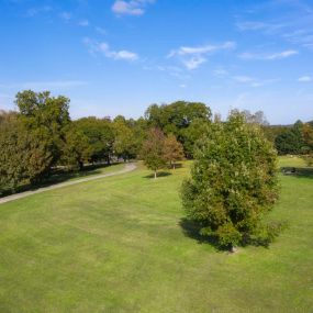 Expansive green space at freedom park near community