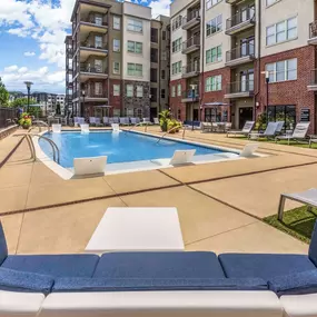 Lounge seating at resort style pool