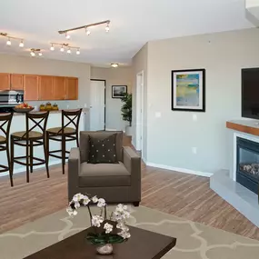 Kitchen and Living Room at Urban Park Apartments