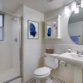 Bathroom with glass door