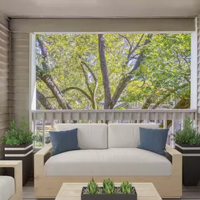 Spacious outdoor patio at Camden Fairview Apartments in Charlotte NC