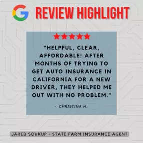 Jared Soukup - State Farm Insurance Agent
Review highlight