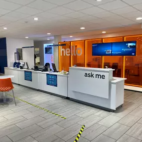 Reception area inside the Ford Glasgow showroom