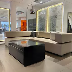 Seating area inside the Ford Glasgow showroom