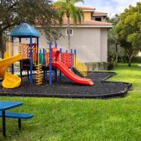 Playground with slides.