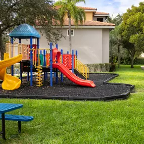 Playground with slides.