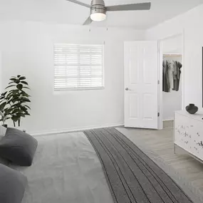 Apartment home bedroom with walk-in closet at Camden Doral in Doral Florida