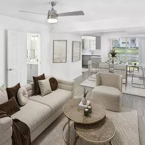 Apartment home open-concept living room at Camden Doral in Doral Florida