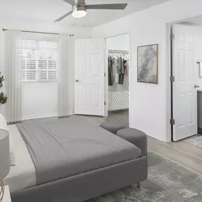 Bedroom with Ensuite Bathroom and Walk-In Closet at Camden Doral in Doral Florida