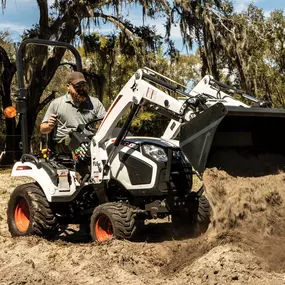 Bobcat CT1025 with mid-mount mower and front-end loader