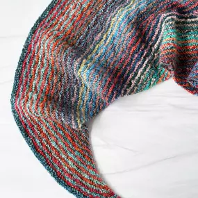 Our Gamut Shawl kits make it easy for you to cast on for Lori Versaci's cozy, stripey celebration of color!