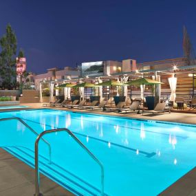 Pool deck with entertainment tv