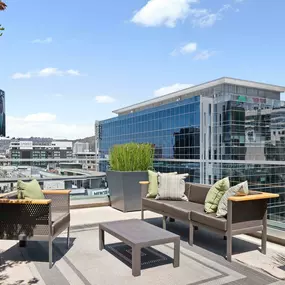 the camden apartments hollywood ca rooftop terrace with Hollywood views