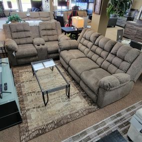Want the enjoyment of a reclining set but concern about the kids or animals. We this is the set for you... Very durable material and easy to clean