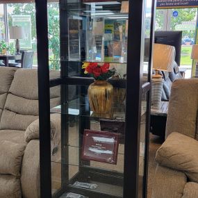 Curio cabinets to add that accent to any room of your choice. Even comes with sliding front glass door.