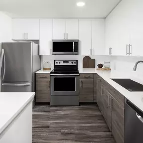 Penthouse kitchen with stainless steel appliances at Camden Potomac Yard apartments in Arlington, VA