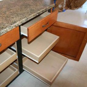 Cabinet refacing is the process of replacing your cabinet doors, drawer fronts, hinges, hardware, trim, and moldings, while keeping the existing frames. Refacing gives you the option of changing the look of your kitchen without tearing out the existing cabinets.