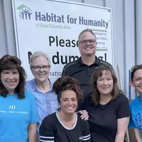 Prevail Bank -Baraboo staff volunteering time at Habitat for Humanity.