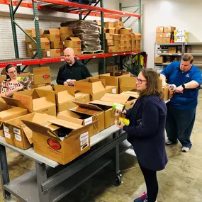 Sorting food at W.A.R.M