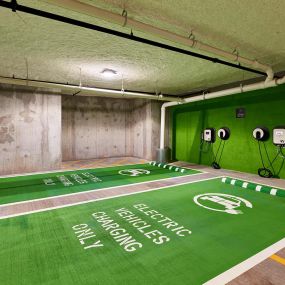 Electric vehicle parking indoor parking garage