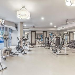 2500 square foot fitness center with cardio strength training and yoga room