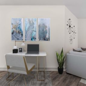 Work from home space white design scope