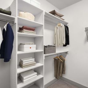 Large closet with custom built in shelving